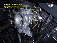 CV-kaasuttimen tyhjäkäynnin säätöruuvi